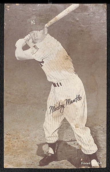 1962 Exhibit Stat Back Mickey Mantle 